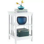 Table d'appoint Belmont avec plateau lisse et étagères ouvertes, petite table de rangement d'appoint de style transitionnel pour salon, chambre ou bureau