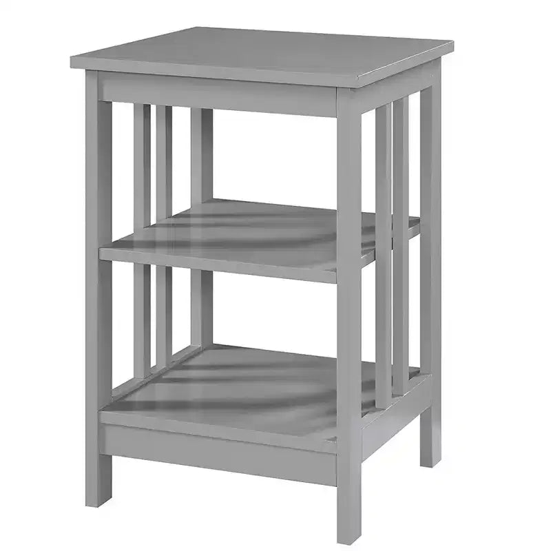 Table d'appoint Belmont avec plateau lisse et deux étagères ouvertes, table d'appoint moderne pour café, tablettes, objets de collection et essentiels du quotidien