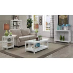 Table d'appoint Belmont avec plateau lisse et deux étagères ouvertes, table d'appoint moderne pour café, tablettes, objets de collection et essentiels du quotidien