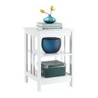 Table d'appoint Belmont avec plateau lisse et deux étagères ouvertes, table d'appoint moderne pour café, tablettes, objets de collection et essentiels du quotidien