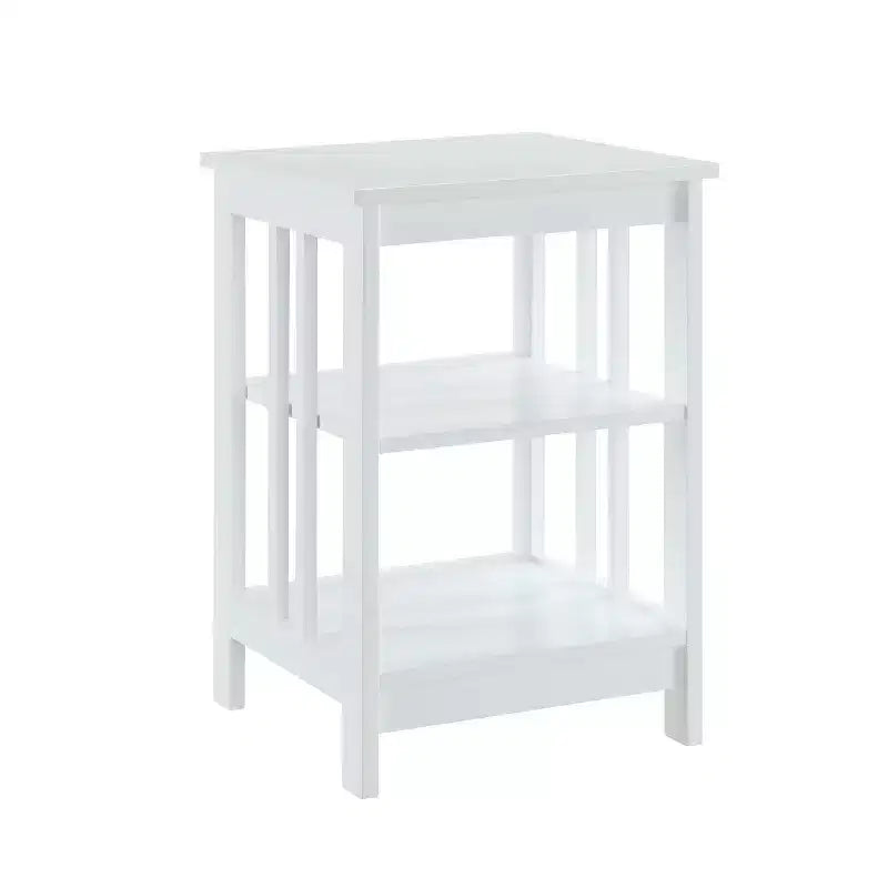 Table d'appoint Belmont avec plateau lisse et deux étagères ouvertes, table d'appoint moderne pour café, tablettes, objets de collection et essentiels du quotidien