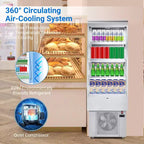 Vitrine à pâtisserie, vitrine réfrigérée - Réfrigérateur à pâtisserie commercial de comptoir de 250 L avec porte en verre trempé, éclairage LED, étagères réglables, blanc