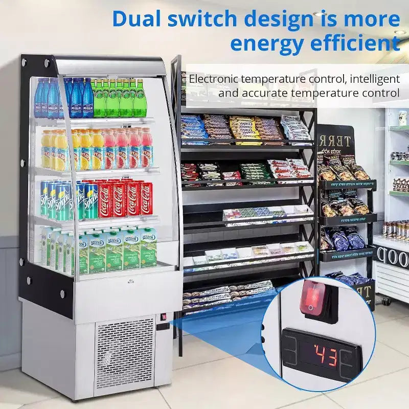 Vitrine à pâtisserie, vitrine réfrigérée - Réfrigérateur à pâtisserie commercial de comptoir de 250 L avec porte en verre trempé, éclairage LED, étagères réglables, blanc