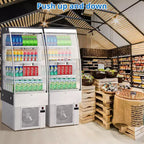 Vitrine à pâtisserie, vitrine réfrigérée - Réfrigérateur à pâtisserie commercial de comptoir de 250 L avec porte en verre trempé, éclairage LED, étagères réglables, blanc
