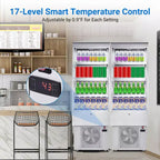 Vitrine à pâtisserie, vitrine réfrigérée - Réfrigérateur à pâtisserie commercial de comptoir de 250 L avec porte en verre trempé, éclairage LED, étagères réglables, blanc