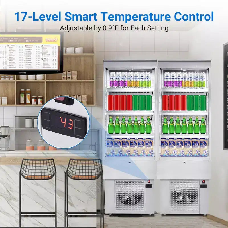 Vitrine à pâtisserie, vitrine réfrigérée - Réfrigérateur à pâtisserie commercial de comptoir de 250 L avec porte en verre trempé, éclairage LED, étagères réglables, blanc