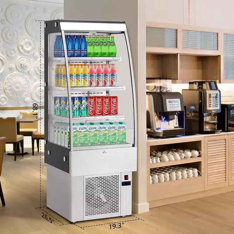 Vitrine à pâtisserie, vitrine réfrigérée - Réfrigérateur à pâtisserie commercial de comptoir de 250 L avec porte en verre trempé, éclairage LED, étagères réglables, blanc