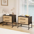 Petite table de chevet à 2 tiroirs, petite table de nuit d'appoint avec cadre en métal, meuble de chevet moderne pour chambre à coucher, couloir, placard, petit espace