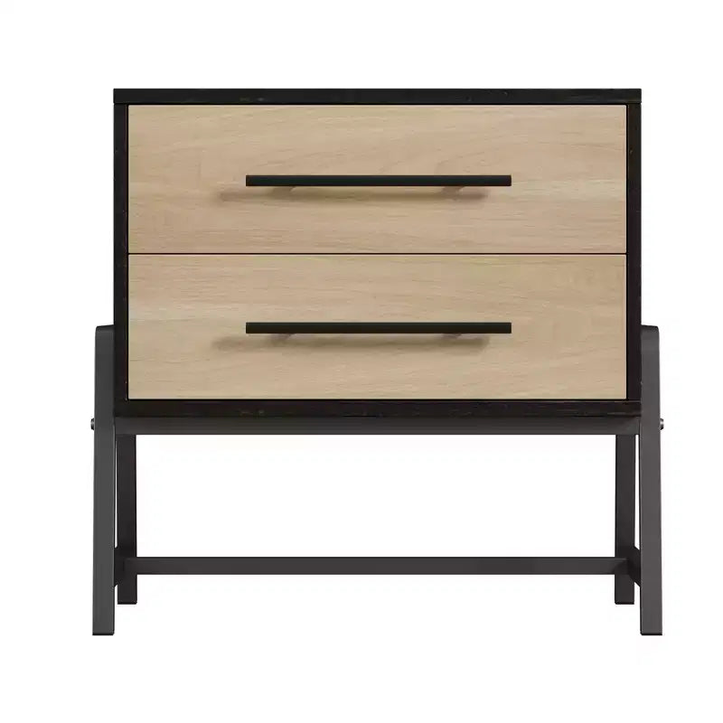 Petite table de chevet à 2 tiroirs, petite table de nuit d'appoint avec cadre en métal, meuble de chevet moderne pour chambre à coucher, couloir, placard, petit espace