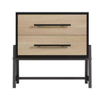 Petite table de chevet à 2 tiroirs, petite table de nuit d'appoint avec cadre en métal, meuble de chevet moderne pour chambre à coucher, couloir, placard, petit espace