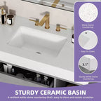 Meuble-lavabo flottant de 40 pouces avec 2 portes et tiroirs, armoire de rangement murale