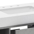 Meuble-lavabo flottant de 40 pouces avec 2 portes et tiroirs, armoire de rangement murale