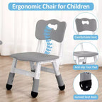 Table pour enfants réglable avec 4 chaises, table d'activités pour tout-petits de 23 pouces pour les 2-10 ans, bureau de salle de jeux préscolaire avec pieds antidérapants et plateau à graffitis