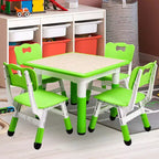 Table pour enfants réglable avec 4 chaises, table d'activités pour tout-petits de 23 pouces pour les 2-10 ans, bureau de salle de jeux préscolaire avec pieds antidérapants et plateau à graffitis
