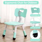 Table pour enfants réglable avec 4 chaises, table d'activités pour tout-petits de 23 pouces pour les 2-10 ans, bureau de salle de jeux préscolaire avec pieds antidérapants et plateau à graffitis