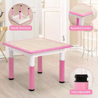 Table pour enfants réglable avec 4 chaises, table d'activités pour tout-petits de 23 pouces pour les 2-10 ans, bureau de salle de jeux préscolaire avec pieds antidérapants et plateau à graffitis