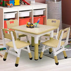 Table pour enfants réglable avec 4 chaises, table d'activités pour tout-petits de 23 pouces pour les 2-10 ans, bureau de salle de jeux préscolaire avec pieds antidérapants et plateau à graffitis