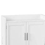 Meuble de Rangement Salle de Bain, Organiseur Mural avec 2 Portes et 1 Étagère Ouverte, Blanc