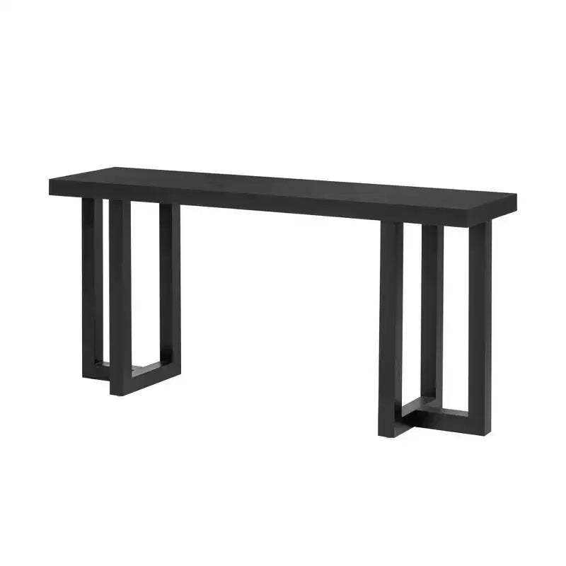 Console de 160 cm avec pieds en bois massif, élégante table d'entrée avec plateau épais, table de couloir pour salon, chambre à coucher