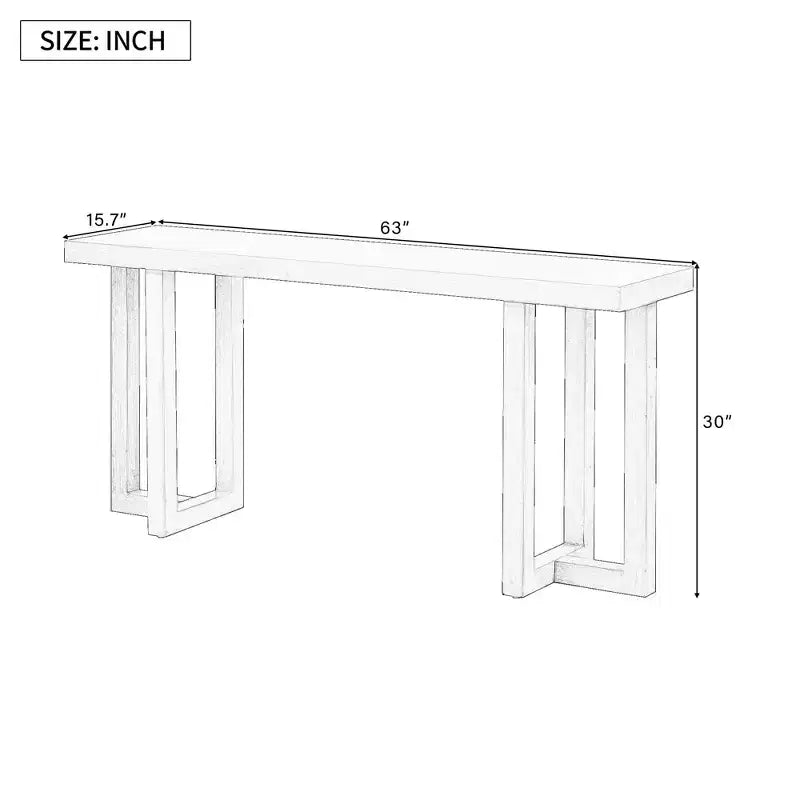 Console de 160 cm avec pieds en bois massif, élégante table d'entrée avec plateau épais, table de couloir pour salon, chambre à coucher