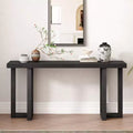 Okak 63IN Modern Console Table with Solid Wood Legs, Elegent Entryway Table with Thick Tabletop, Hallway Table for Living Room, Bedroom