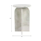 Table d'appoint, table de chevet ou table de nuit en marbre avec plateau rond en agate, idéale pour les grands ou petits espaces