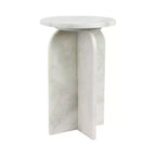 Table d'appoint, table de chevet ou table de nuit en marbre avec plateau rond en agate, idéale pour les grands ou petits espaces