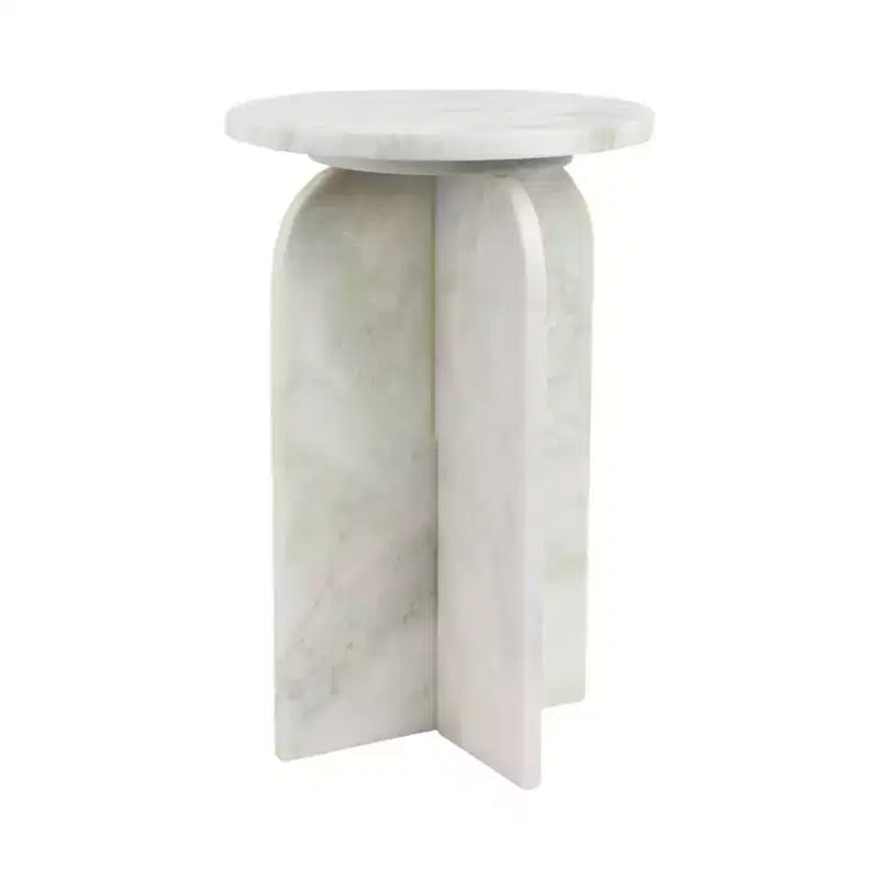 Table d'appoint, table de chevet ou table de nuit en marbre avec plateau rond en agate, idéale pour les grands ou petits espaces