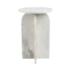 Table d'appoint, table de chevet ou table de nuit en marbre avec plateau rond en agate, idéale pour les grands ou petits espaces