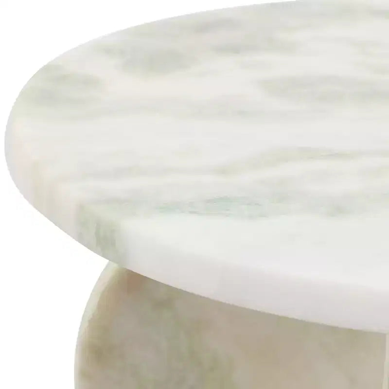 Table d'appoint, table de chevet ou table de nuit en marbre avec plateau rond en agate, idéale pour les grands ou petits espaces