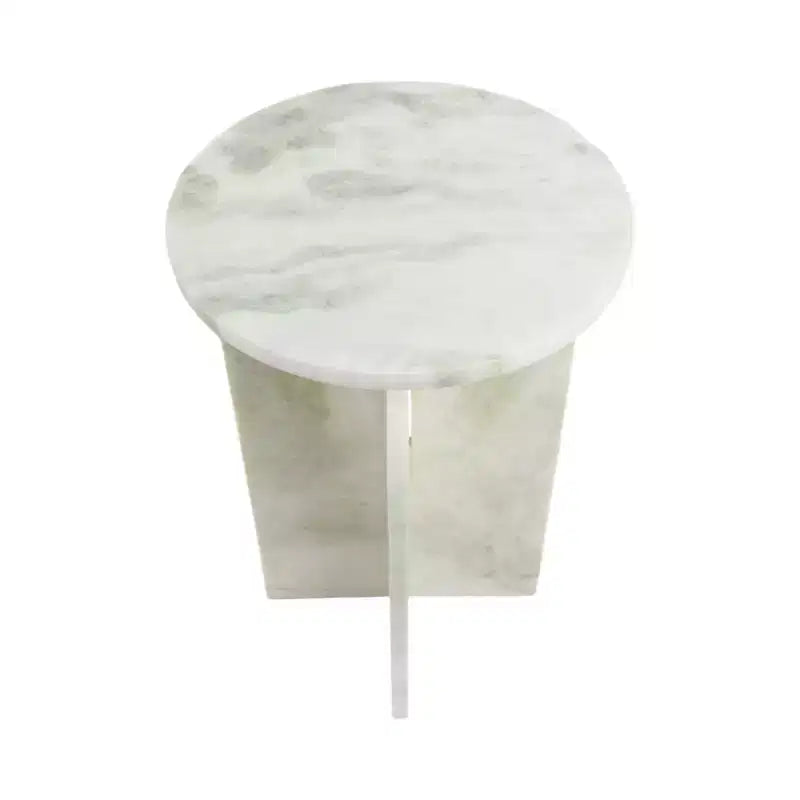 Table d'appoint, table de chevet ou table de nuit en marbre avec plateau rond en agate, idéale pour les grands ou petits espaces