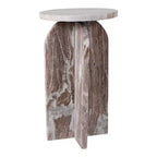Table d'appoint, table de chevet ou table de nuit en marbre avec plateau rond en agate, idéale pour les grands ou petits espaces