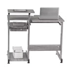 Bureau de Travail Informatique Complet Gris : Avec Tiroir, Cadre en Acier, Surface en MDF
