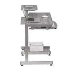 Bureau de Travail Informatique Complet Gris : Avec Tiroir, Cadre en Acier, Surface en MDF