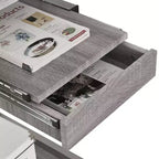 Bureau de Travail Informatique Complet Gris : Avec Tiroir, Cadre en Acier, Surface en MDF