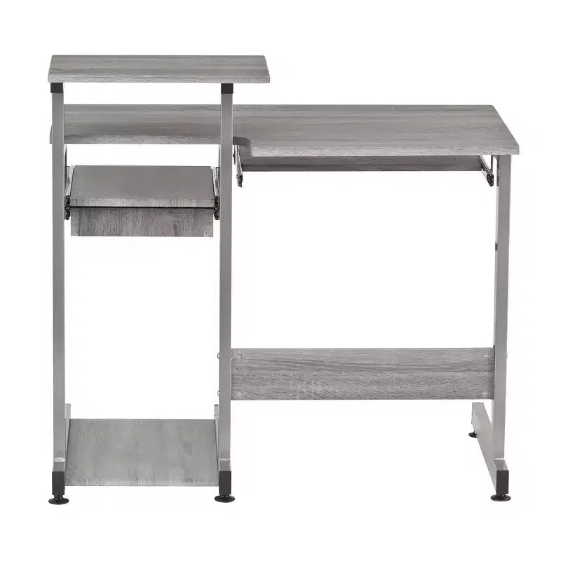 Bureau de Travail Informatique Complet Gris : Avec Tiroir, Cadre en Acier, Surface en MDF