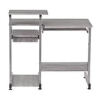 Bureau de Travail Informatique Complet Gris : Avec Tiroir, Cadre en Acier, Surface en MDF