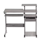 Bureau de Travail Informatique Complet Gris : Avec Tiroir, Cadre en Acier, Surface en MDF