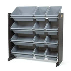 Sumatra Toy Storage Organizer with Storage Bins Espresso/Gray - Humble Crew