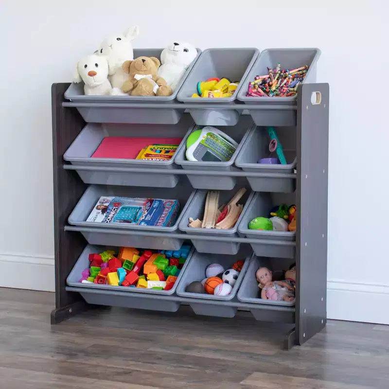 Organisateur de jouets Sumatra avec bacs de rangement Expresso/Gris