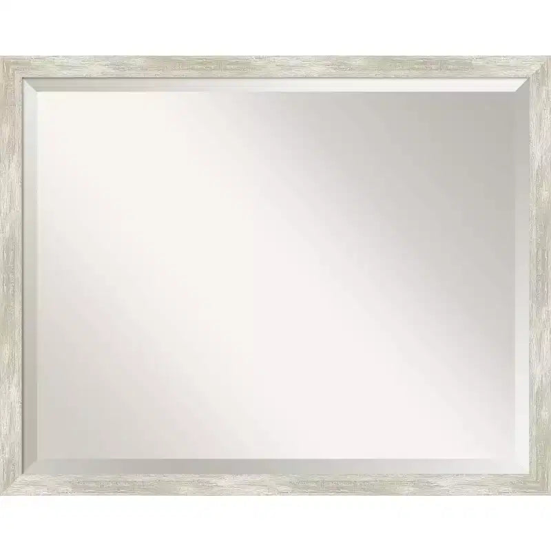 Crackled Narrow Framed Bathroom Vanity Wall Mirror Metallic - Amanti Art