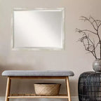 Miroir mural de salle de bain à cadre étroit craquelé et métallique