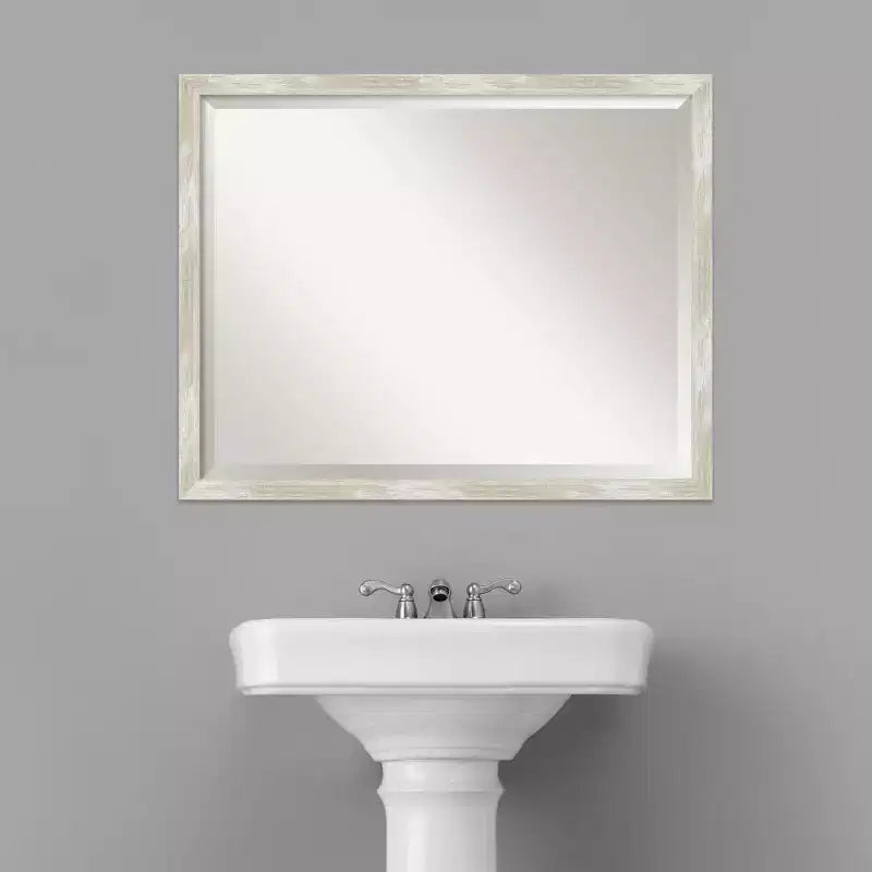 Miroir mural de salle de bain à cadre étroit craquelé et métallique