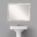 Miroir mural de salle de bain à cadre étroit craquelé et métallique