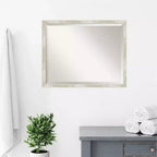 Miroir mural de salle de bain à cadre étroit craquelé et métallique