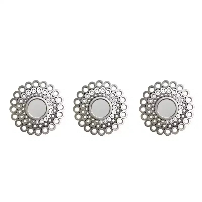 Northlight Set of 3 Round Gray Cascading Angular Orbs Mirrors 10