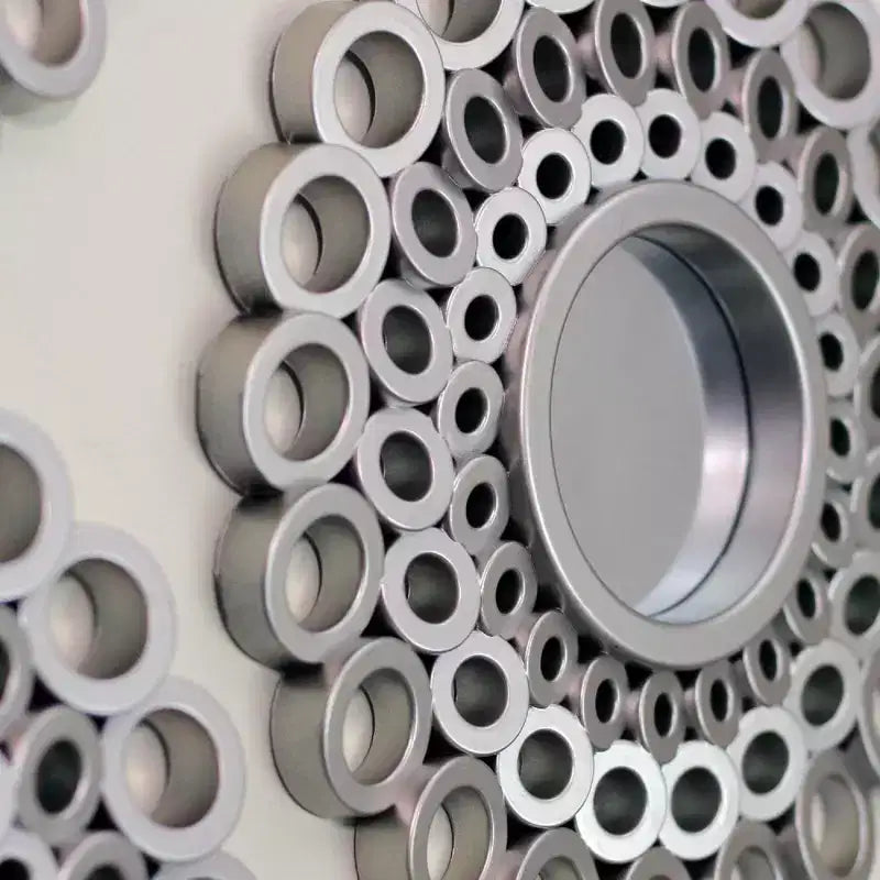 Miroirs Orbes Angulaires en Cascade Gris et Ronds 10