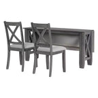 Table de salle à manger pliable 6 places avec 4 chaises et un banc