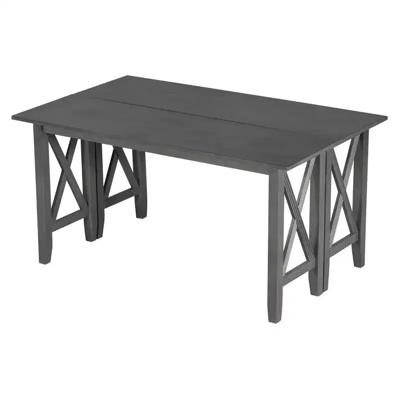 Table de salle à manger pliable 6 places avec 4 chaises et un banc
